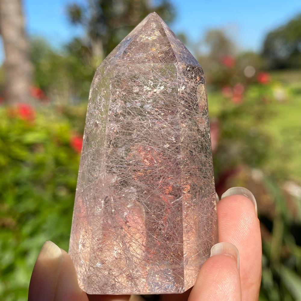Quartz tower included with silver rutile - Picture 4 of 5